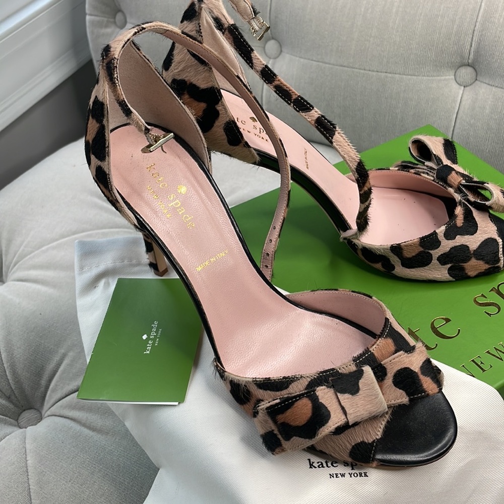 Kate Spade Ismay Leopard Print Open Toe With Bow - image 3